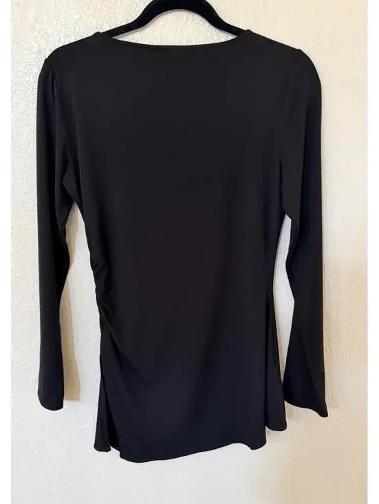 New Reformation Margot Asymmetric Peplum Knit Top In Black Size L - Picture 4 of 8